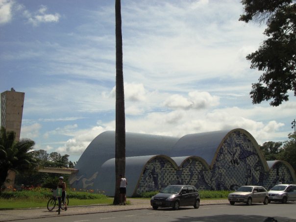 A picture of a soccer stadium in Brazil