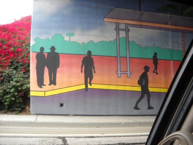 Public Art on Wall along Mission Center Road-Mission Valley.