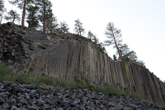 Devils Postpile. These columns are over 60ft. tall and are entirely natural. Located outside the beautiful Mammoth, CA. this national monument may not be as well known as others but definitely should be. Incredibly unusual sight.