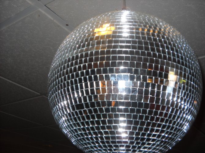 Leftover disco ball from the Sex & The City II movie promotion at Ultra Star Hazard Center Theater.
