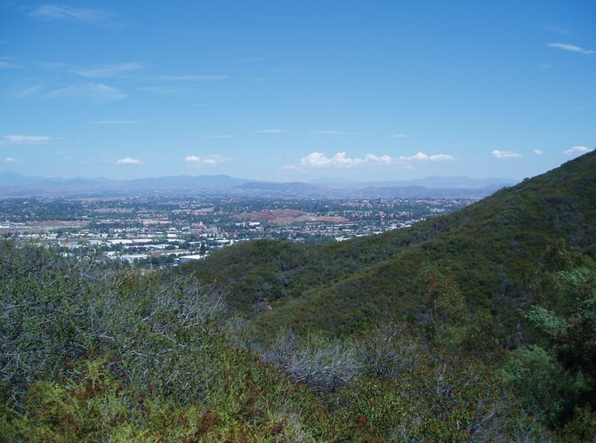 This is a view of Temecula from the western hills, just above Old Town Temecula, looking toward Hemet and Mt. San Jacinto.