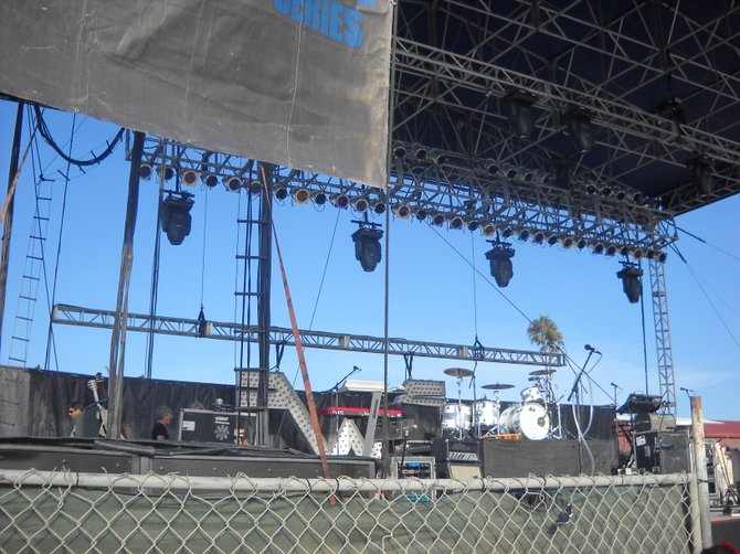 Weezer stage set-up, Del Mar Infield.