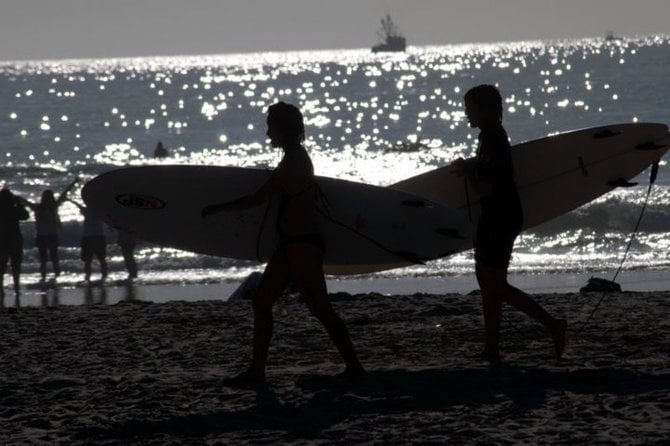 Sunset surfers.  La Jolla Shores
