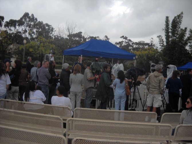 Media overload at Balboa Park-local and state politicians
shamelessly jockey for PR.