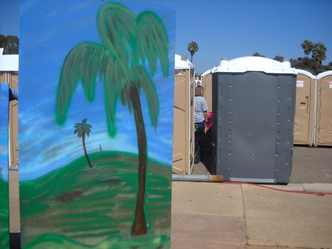 Utility box art among the Porta-Potties @ CityFest-Mission Bay.
