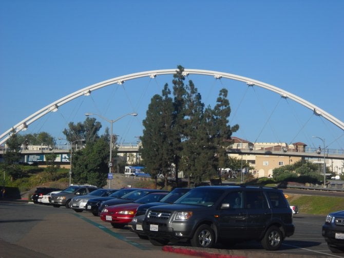 Pedestrian bridge over College Avenue-SDSU.