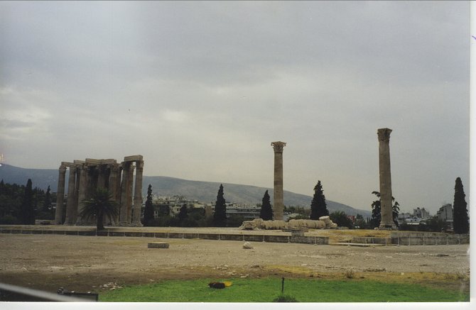 The ruins of the Temple of Zeus in Athens, Greece
