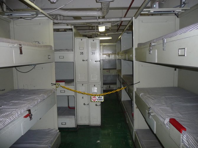 Bunk beds on board the U.S.S. Midway