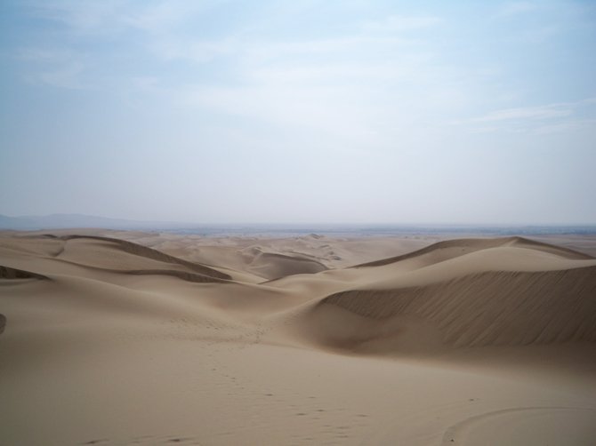 Sand dunes near Pisco, Peru