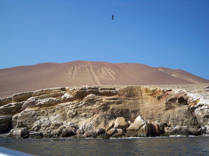 El Candelabro off the coast of Paracas in Peru.
