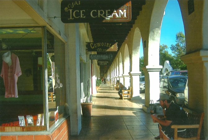 The Colonnade Arcade houses a myriad of shops in Ojai. It was built in 1917.