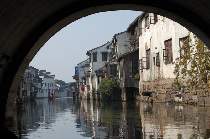 A river canal town in Suzhou, China.