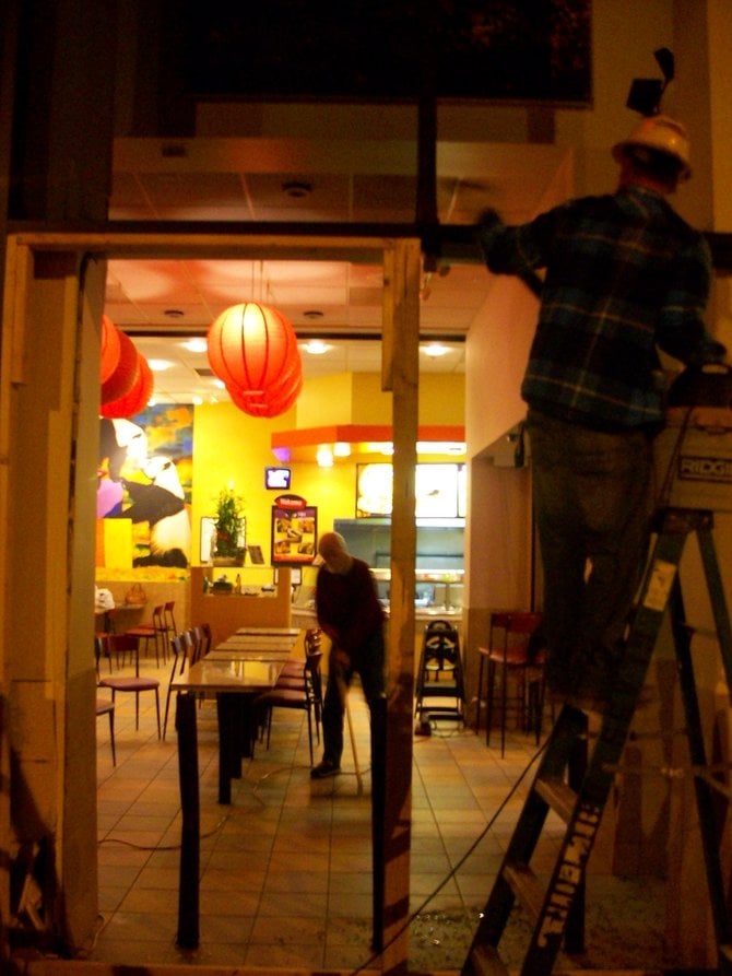 Panda Express cleaning up after car crashed into eatery.