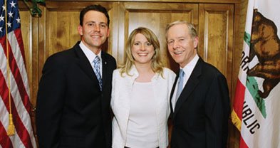 Nathan and Mindy Fletcher with Pete Wilson at campaign kickoff