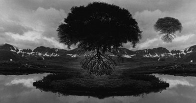 Untitled, 1969, by Jerry Uelsmann, “creates a never-before-existent reality that issues more from the unconscious than from waking awareness.”
