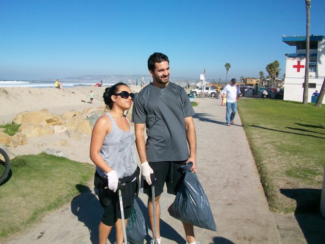 Beach clean-up activists at Coastkeeper event on January 22nd.