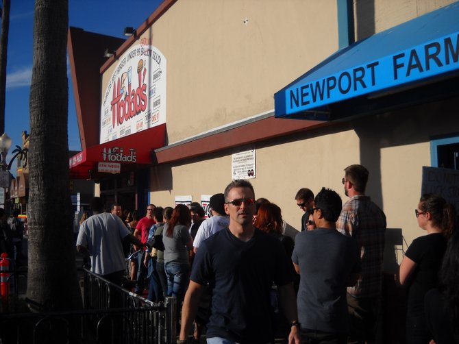 Another day...another line at Hodad's restaurant.