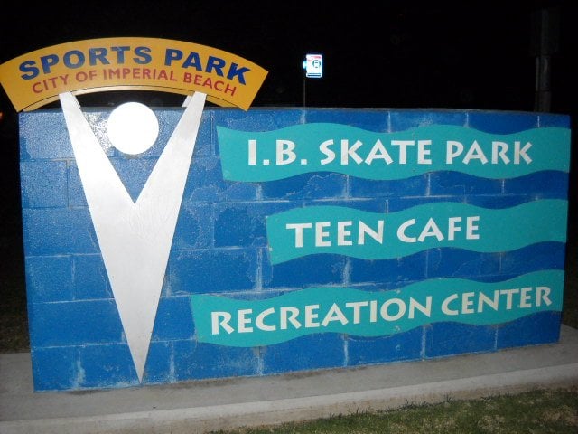 IB Skate Park sign.