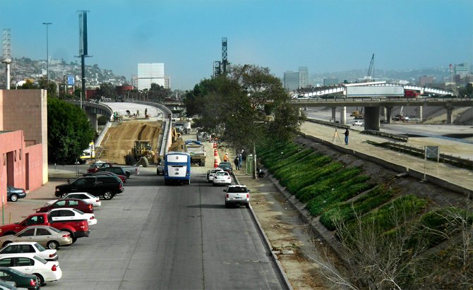 Originally scheduled to open in early January, El Chaparral bridge over the Tijuana River is still under construction. 
