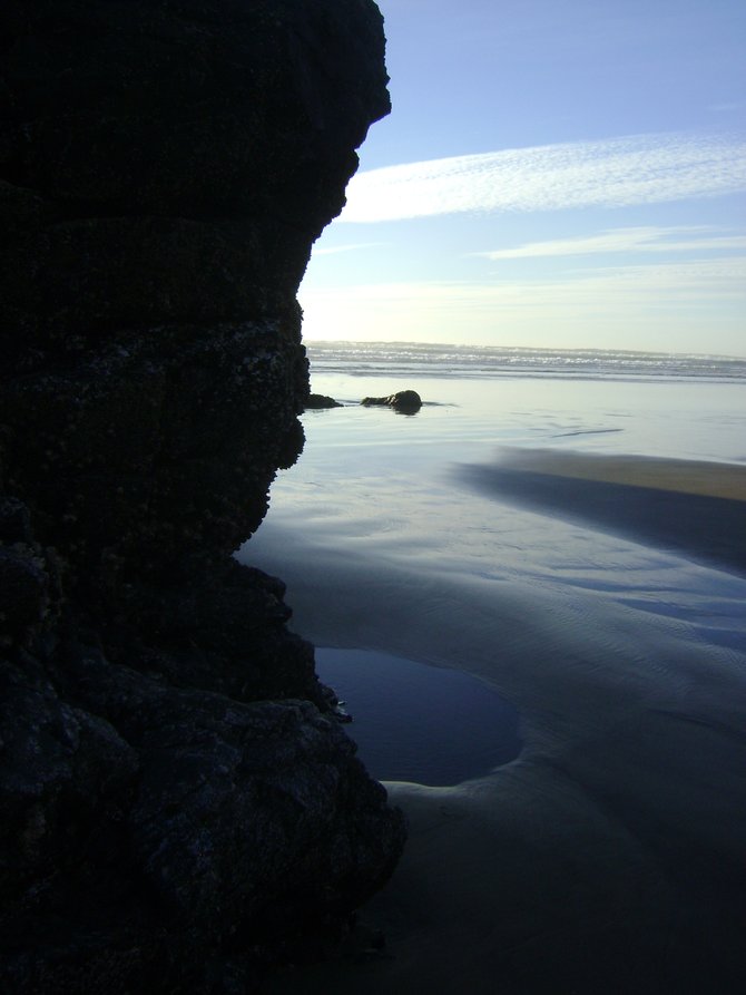 I was walking on the beach of the Oregon Coast and all around me were these giant rocks that shaded certain area's. I was astounded by the beauty of this place.