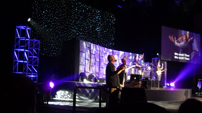 Starry nights during worship music @ The Rock Church.