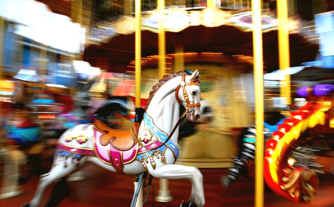 The Merry-go-Round at the Fisherman's Wharf in San
Francsico during the winter.