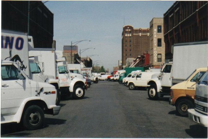 Gauntlet of straight trucks, West Side, Chicago, IL... "CLOSE YOUR EYES AND MASH ON IT!!!"

