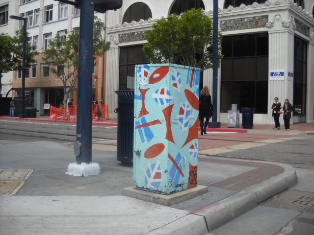 At 7th and C- colorful utility box art.