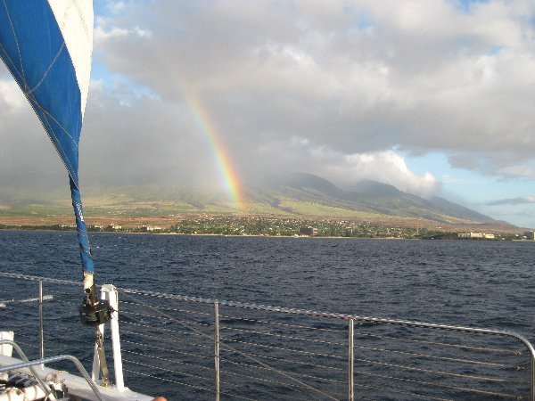 Maui seen from a catamarand called Teralani.