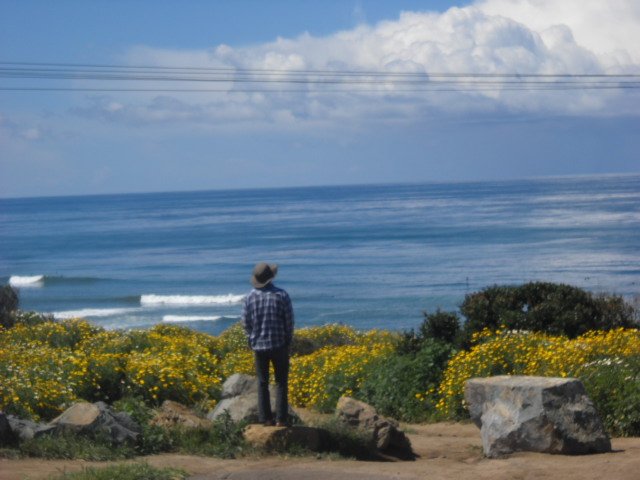 Admiring the magnificent view at Sunset Cliffs.