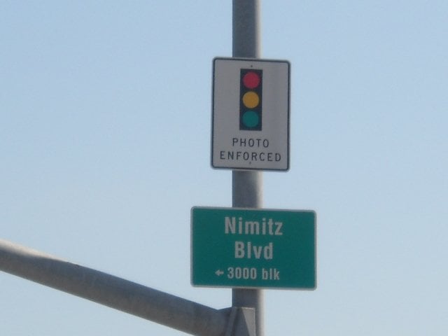 Warning for cars along Rosecrans St.