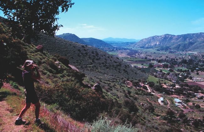 Flume Trail vista — down El Monte Valley