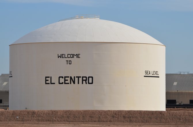 Welcome to El Centro, CA.  This storage tank can be seen off Interstate 8 if your heading East after the 4th Street offramp.