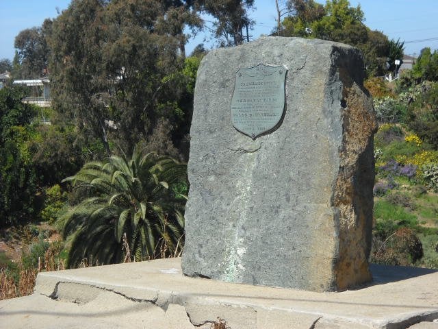 Stone monument in Banker's Hill.
