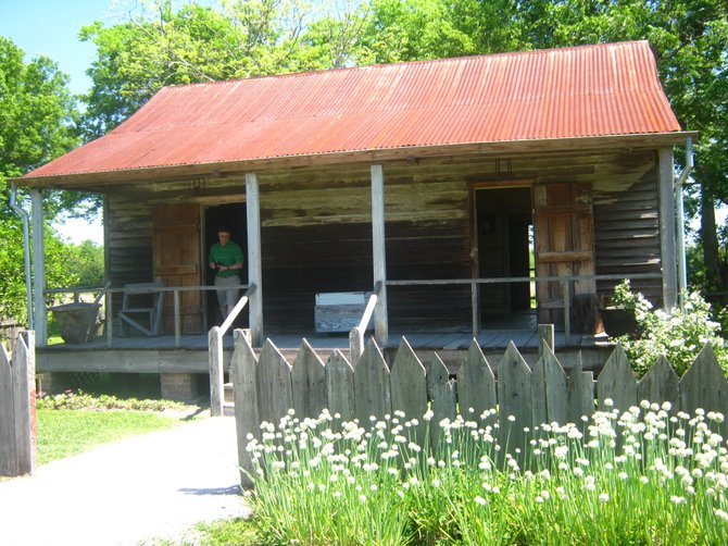 One of six remaining slave cabins on the Laura plantation in Louisiana