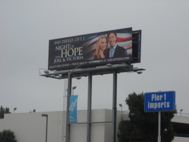 Sign alerting that Prosperity Preaching's coming our way-along Sports Arena Blvd.
