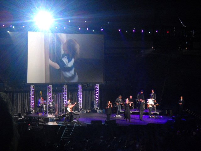 Worship music at Night of Hope event at Valley View Casino Center.
