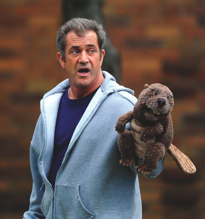 In The Beaver, Mel Gibson plays a toy executive falling into despair.