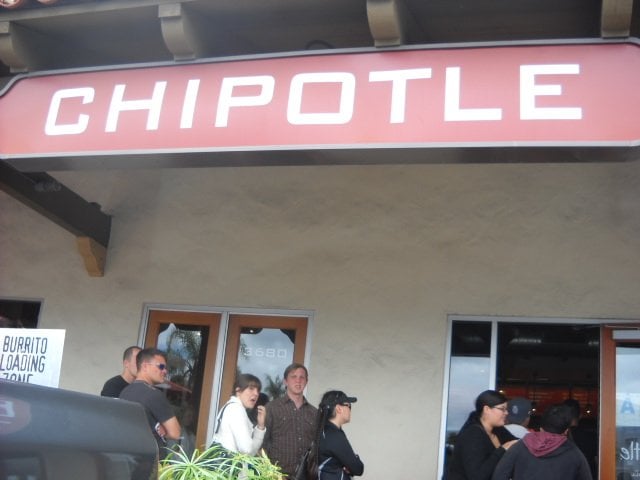 Sunday line at Mexican eatery.