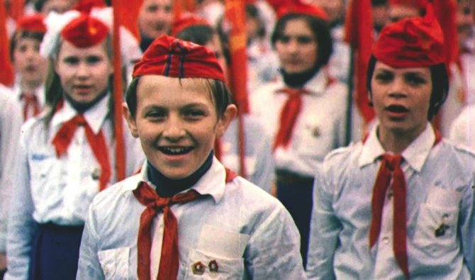 My Perestroika — Young Pioneers on Red Square during a Soviet May Day demonstration