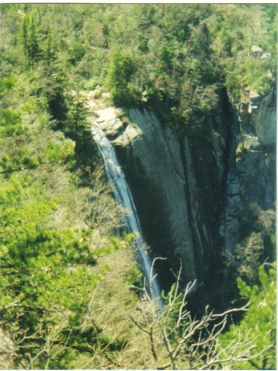 Hickory Nut Falls, over 400' high, Chimney Rock Park, NC.
