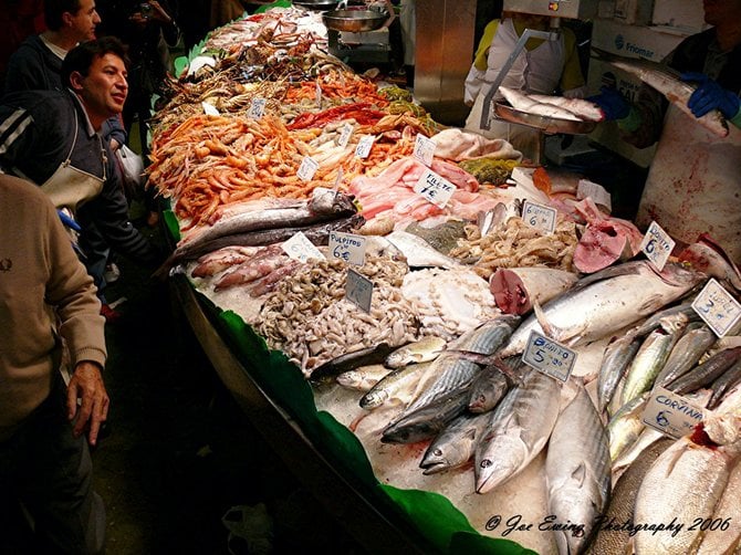 Fish market in Barcelona, Spain