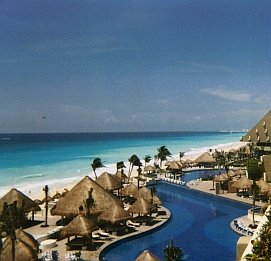 The Caribbean Sea Seen From Gran Melia Hotel in Cancun.