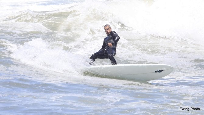 Chris Reising Stand Up Paddle Surfing at OB Pier