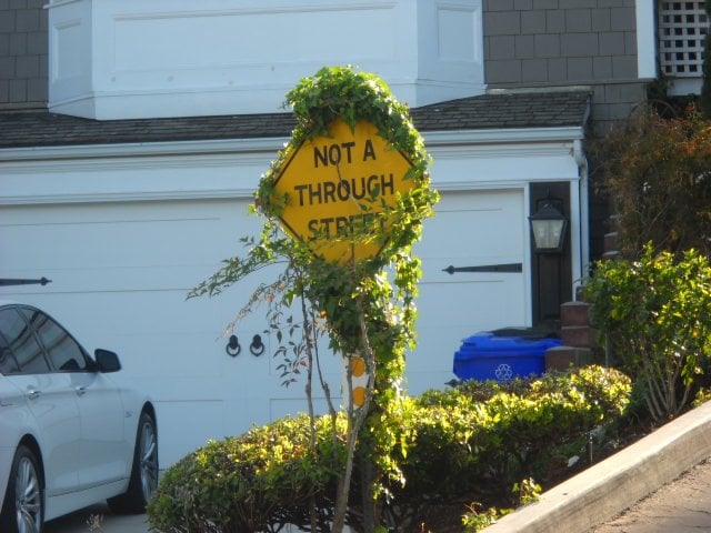 Ivy-shrouded street sign in Pt. Loma.