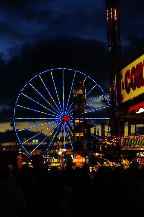 The San Diego Fair at night.