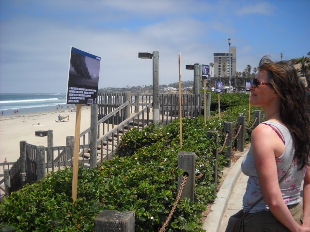 Lots of good sign reading along Pacific Beach promenade.