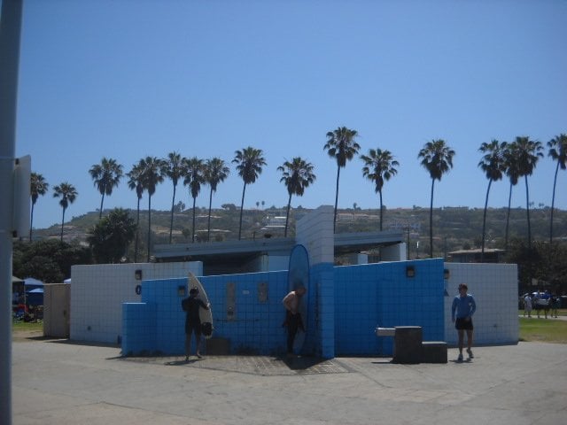 La Jolla Shores beach showers.