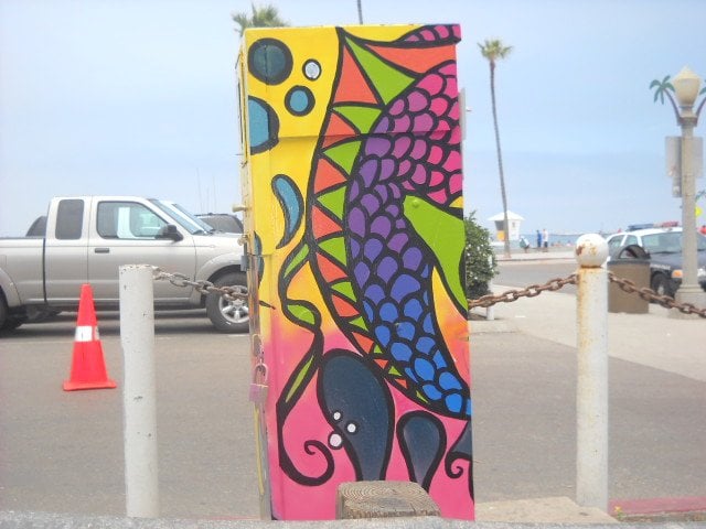 OB parking lot utility box art.