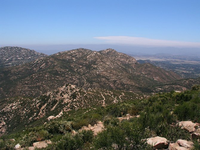 View towards Ramona from the top of Iron Mountain.  Poway, California.  June, 2011